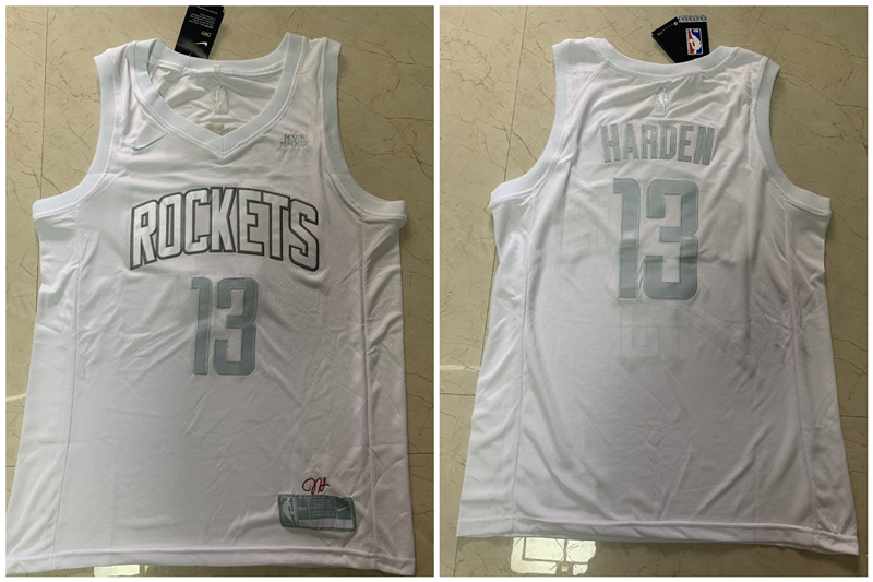 Rockets 13 James Harden White Nike Swingman MVP Jersey