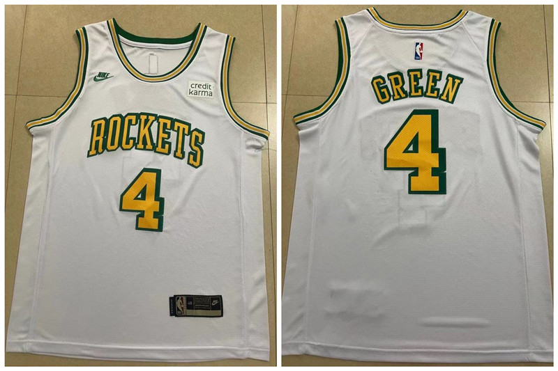 Rockets 4 Jalen Green White Nike 2022 23 Swingman Jersey