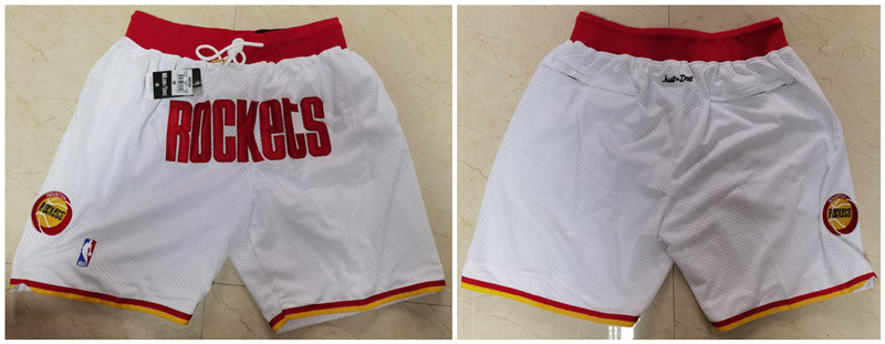 Rockets White Just Don With Pocket Swingman Shorts