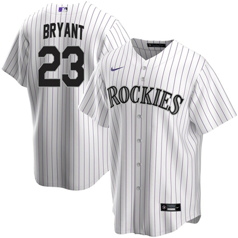 Rockies 23 Kris Bryant White Nike Cool Base Jersey