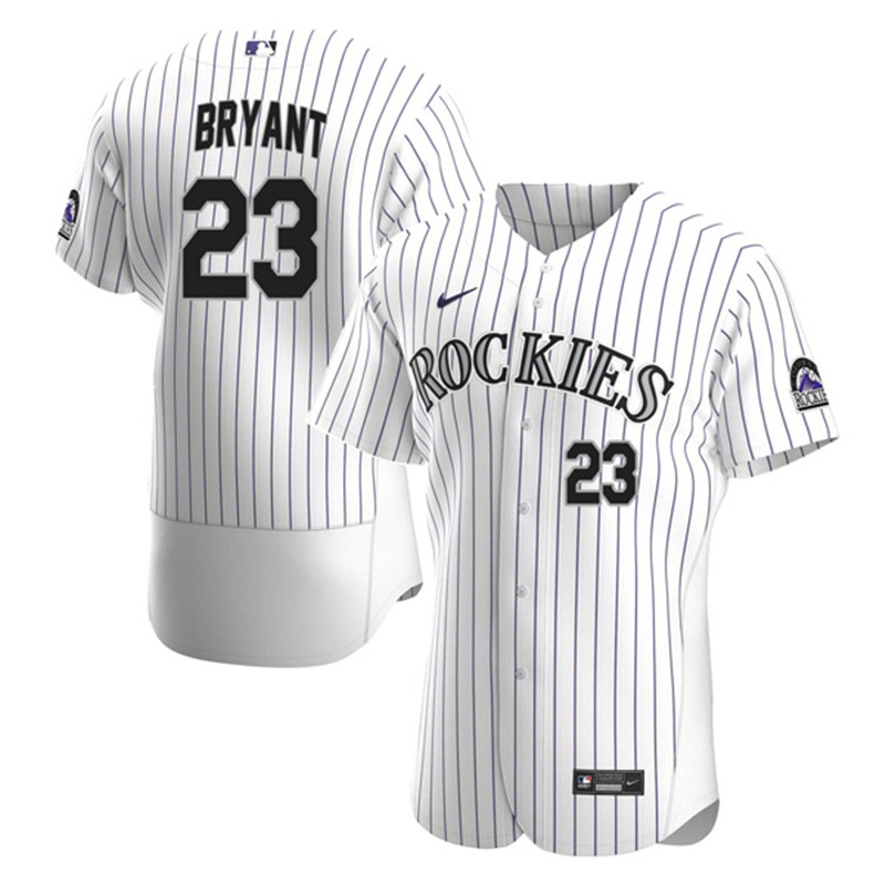 Rockies 23 Kris Bryant White Nike Flexbase Jersey