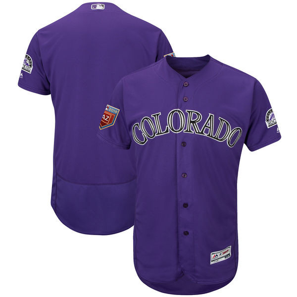 Rockies Blank Purple 2018 Spring Training Flexbase Jersey