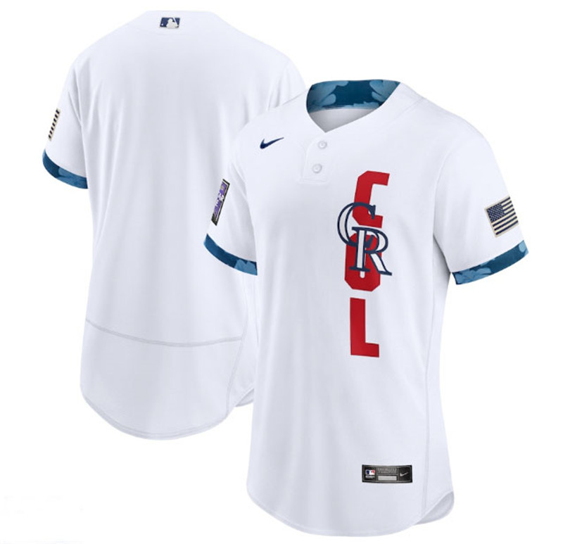 Rockies Blank White Nike 2021 MLB All Star Flexbase Jersey