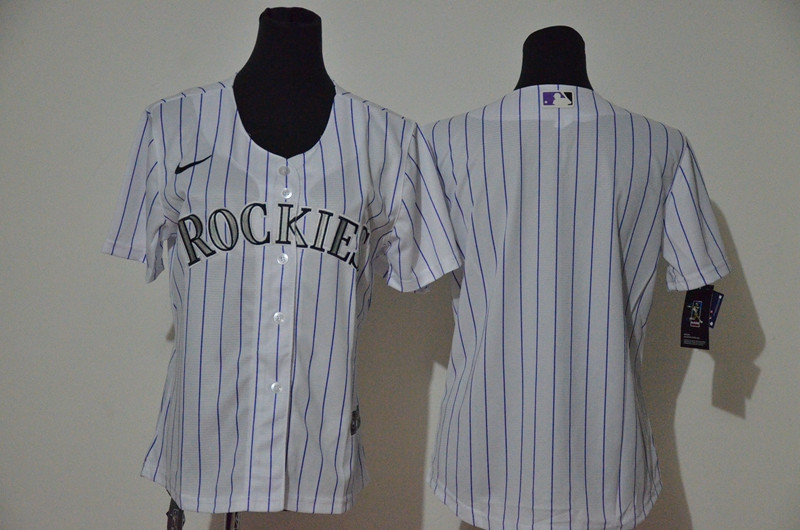 Rockies Blank White Women Cool Base Jersey