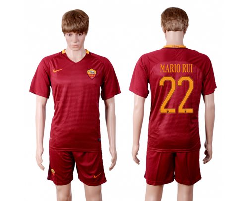 Roma 22 Mario Rui Red Home Soccer Club Jersey