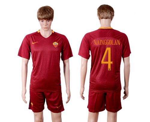 Roma 4 Nainggolan Red Home Soccer Club Jersey