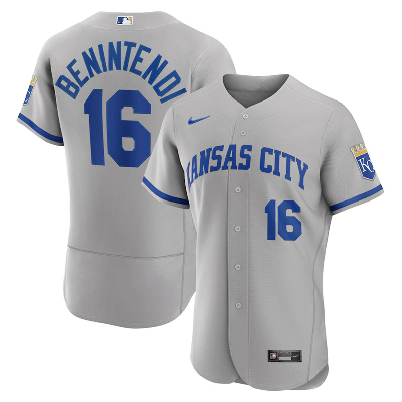 Royals 16 Andrew Benintendi Gray Nike 2022 Alternate Flexbase Jersey