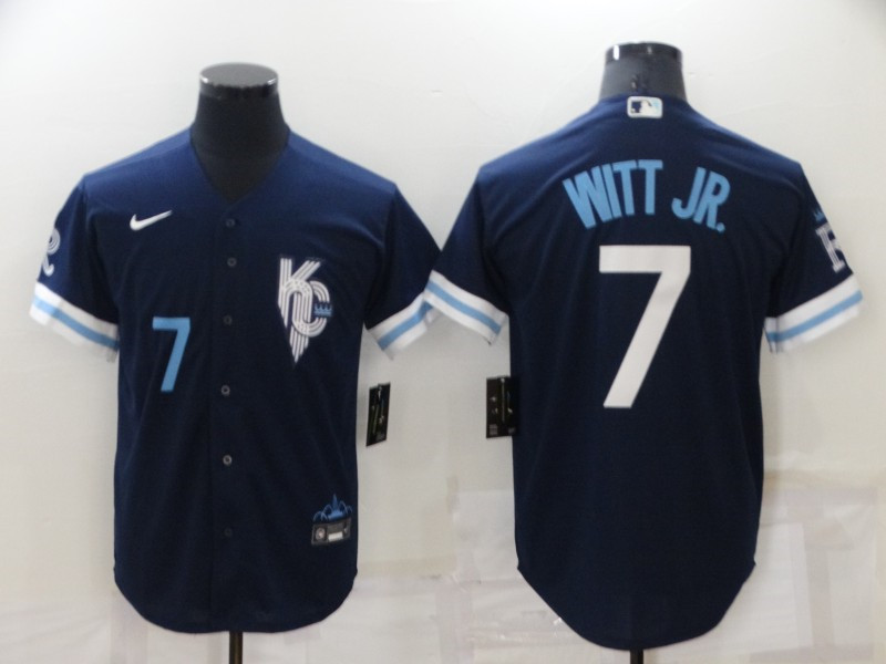 Royals 7 Bobby Witt Jr. Navy Nike 2022 City Connect Cool Base Jerseys