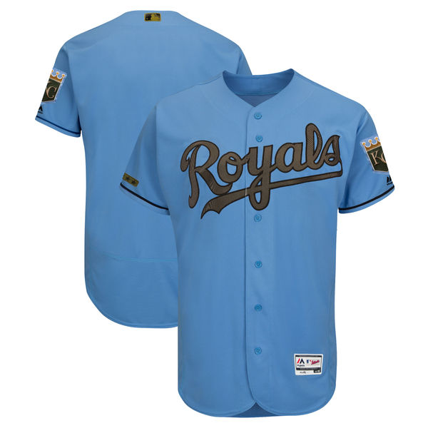 Royals Blank Blue 2018 Memorial Day Flexbase Jersey