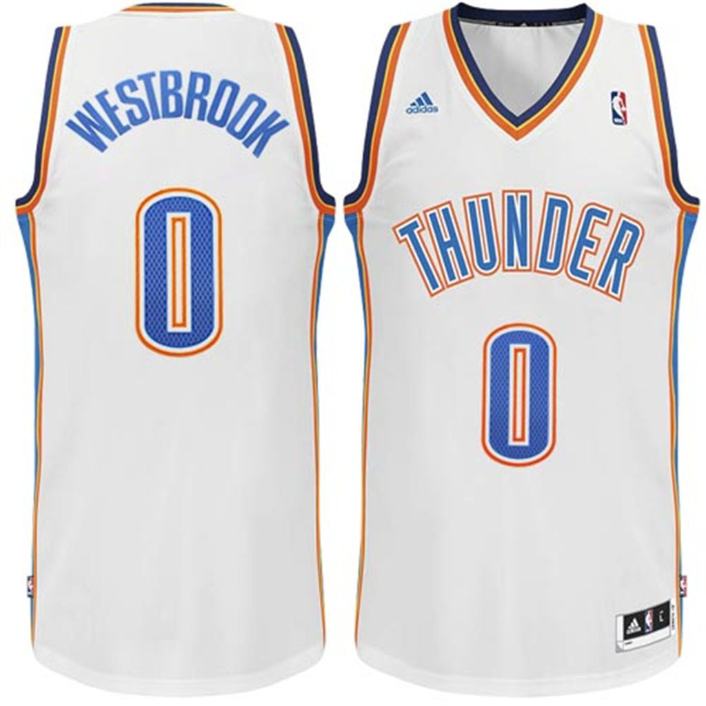 Russell Westbrook Oklahoma City Thunder 0 Revolution 30 Swingman Home White Jersey