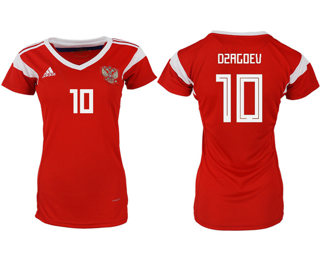 Russia 10 DZAGOEV Home Women 2018 FIFA World Cup Soccer Jersey