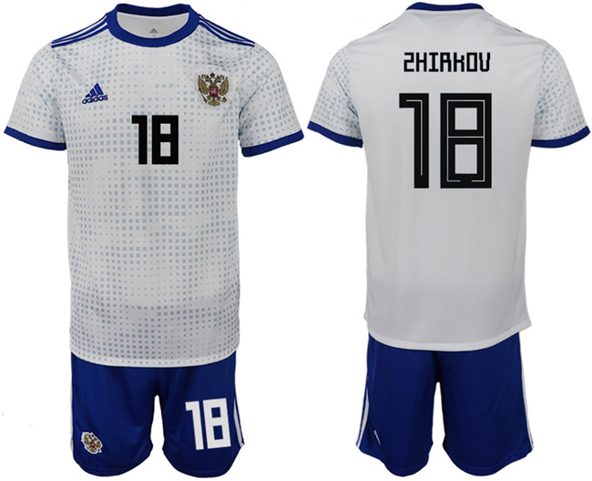 Russia 18 ZHIRKOV Away 2018 FIFA World Cup Soccer Jersey