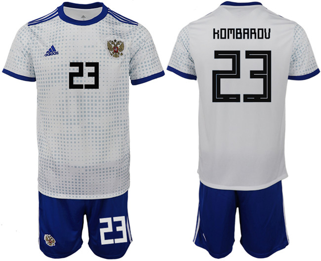 Russia 23 KOMBAROV Away 2018 FIFA World Cup Soccer Jersey