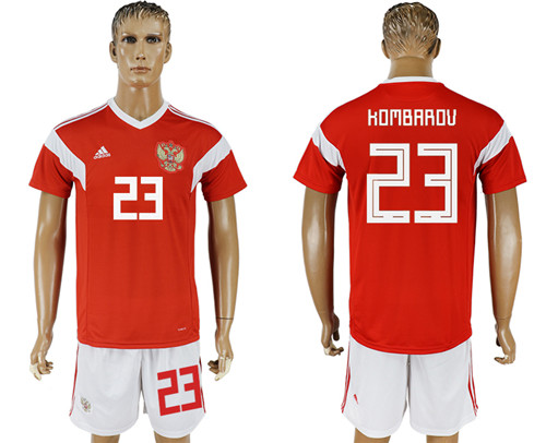 Russia 23 KOMBAROV Home 2018 FIFA World Cup Soccer Jersey