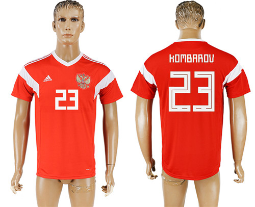 Russia 23 KOMBRROV Home 2018 FIFA World Cup Thailand Soccer Jersey