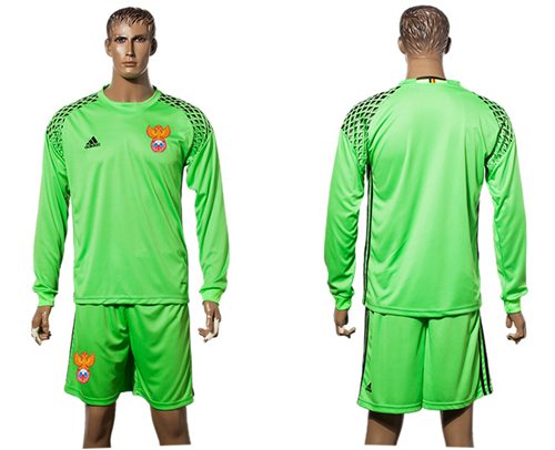 Russia Blank Green Goalkeeper Long Sleeves Soccer Country Jersey