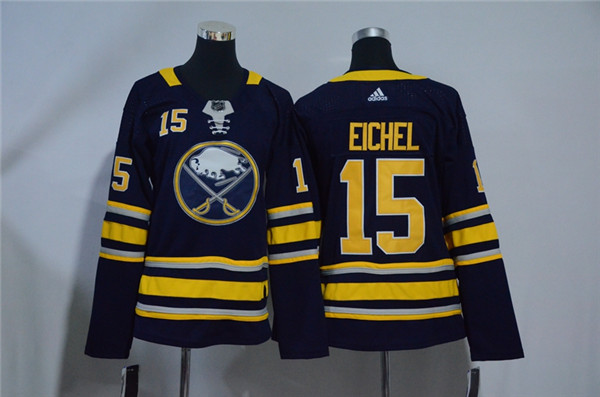 Sabres 15 Jack Eichel Navy Women  Jersey