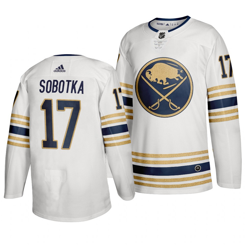 Sabres 17 Vladimir Sobotka White 50th anniversary Adidas Jersey