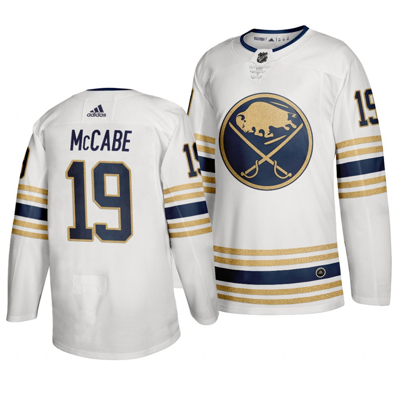 Sabres 19 Jake McCabe White 50th anniversary Adidas Jersey