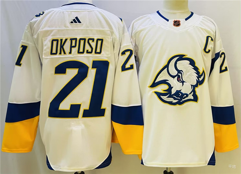 Sabres 21 Kyle Okposo White Reverse Retro Adidas Jersey