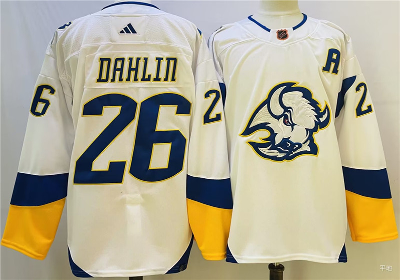 Sabres 26 Rasmus Dahlin White Reverse Retro Adidas Jersey