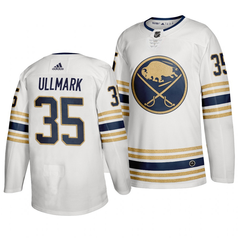 Sabres 35 Linus Ullmark White 50th anniversary Adidas Jersey