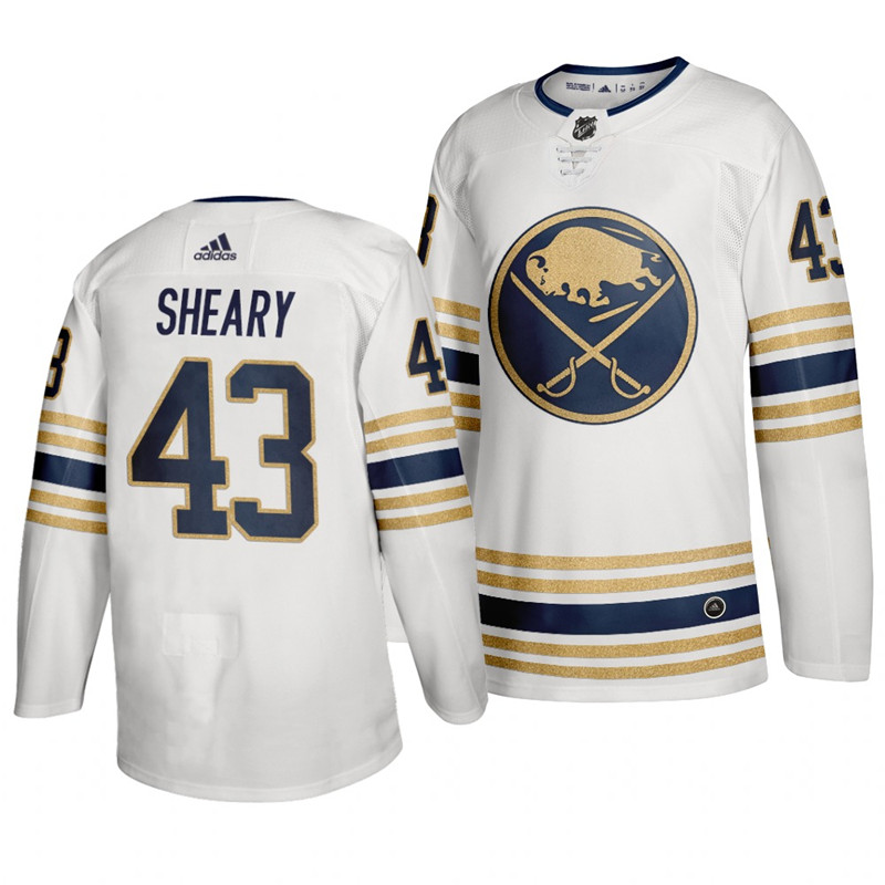 Sabres 43 Conor Sheary White 50th anniversary Adidas Jersey