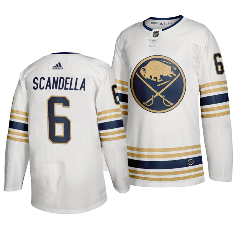 Sabres 6 Marco Scandella White 50th anniversary Adidas Jersey