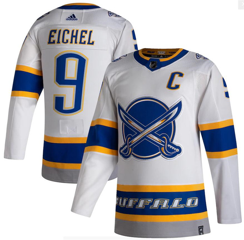 Sabres 9 Jack Eichel White 2020 21 Reverse Retro Adidas Jersey