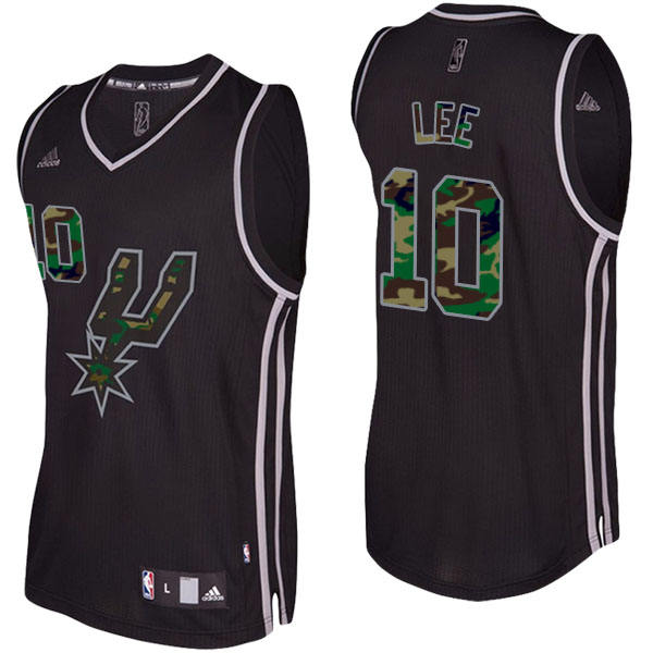 San Antonio Spurs David Lee Camo Fashion Swingman Black Jersey