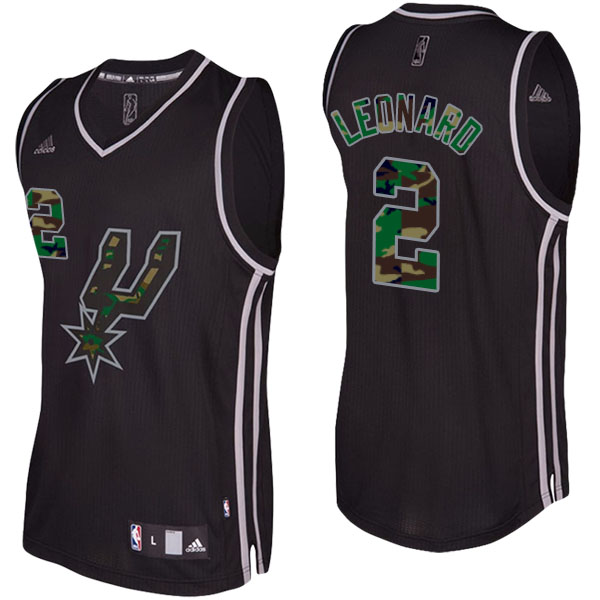 San Antonio Spurs Kawhi Leonard Camo Fashion Swingman Black Jersey