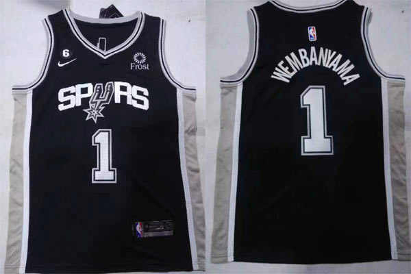 San Antonio Spurs Victor Wembanyama 1 2023 Black Jersey