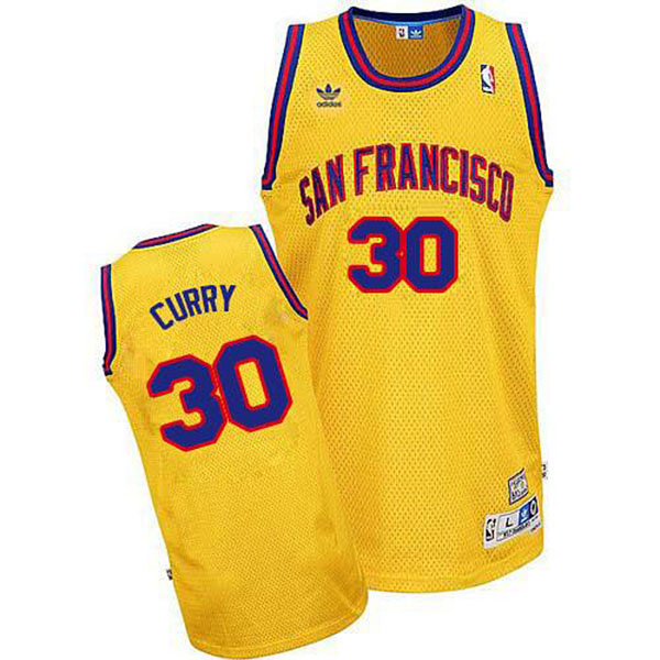 San Francisco 30 Stephen Curry Soul Swingman Hardwood Classics Throwback Gold Jersey