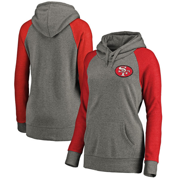 San Francisco 49ers NFL Pro Line by Fanatics Branded Women's Plus Sizes Vintage Lounge Pullover Hoodie Heathered Gray