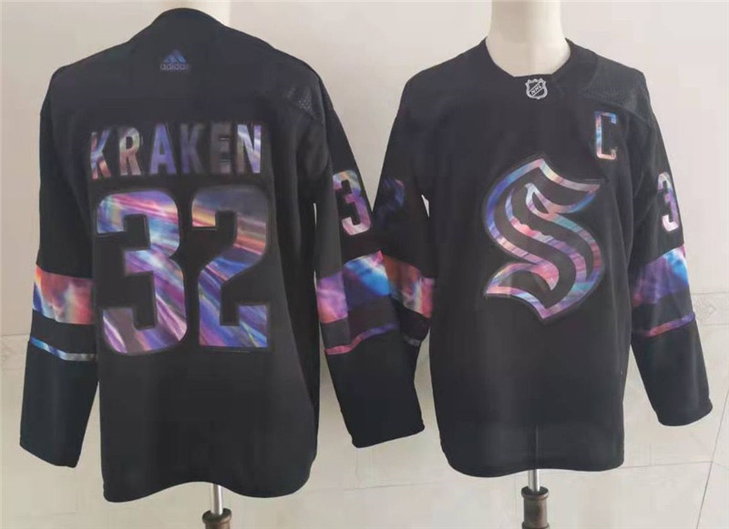 Seattle Kraken 32 Kraken Black Adidas Jersey