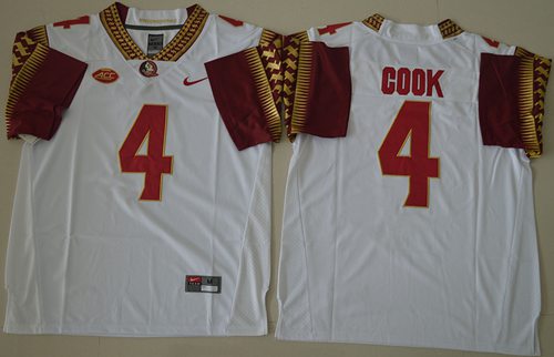 Seminoles 4 Dalvin Cook White Stitched NCAA Jersey