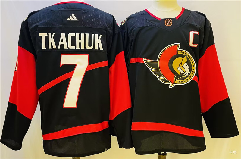 Senators 7 Brady Tkachuk Black Reverse Retro Adidas Jersey