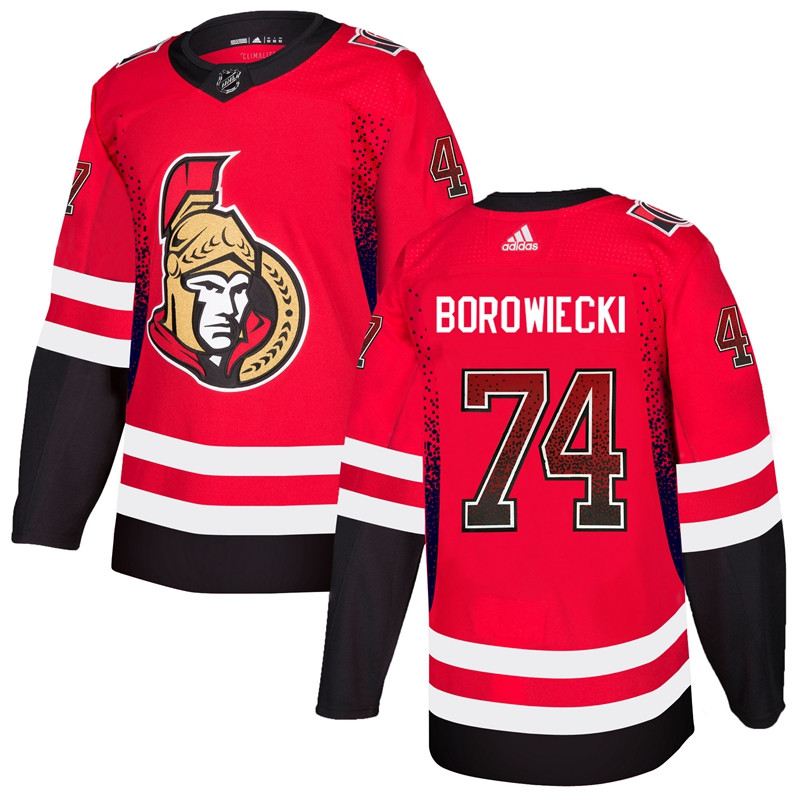 Senators 74 Mark Borowiecki Red Drift Fashion  Jersey