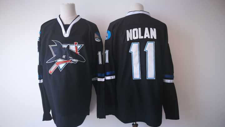 Sharks 11 Owen Nolan Black  Jersey