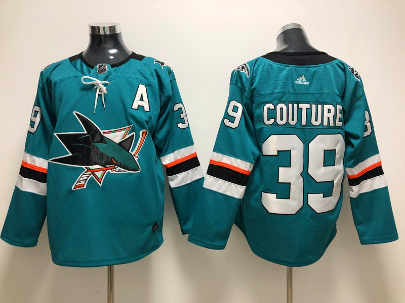 Sharks 39 Logan Couture Teal  Jersey