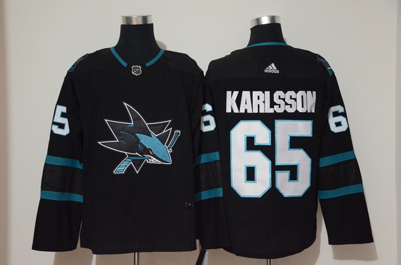 Sharks 65 Erik Karlsson Black  Jersey