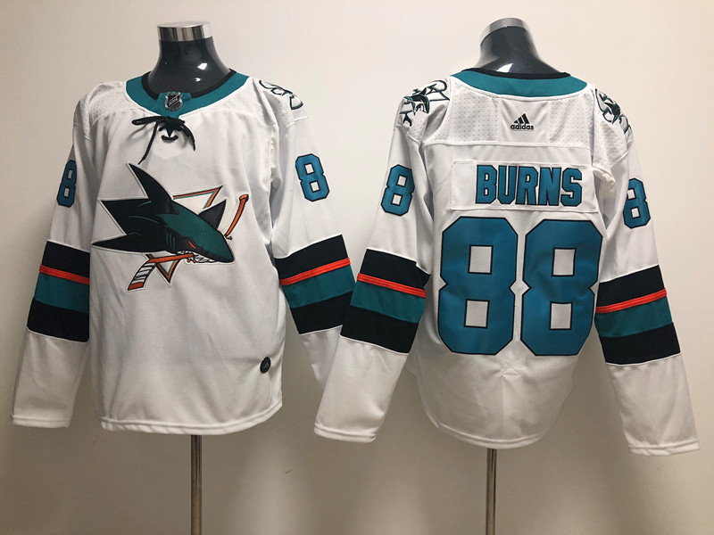 Sharks 88 Brent Burns White  Jersey