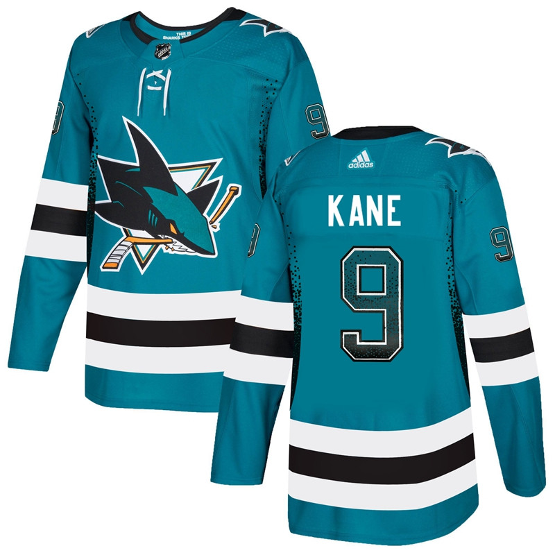 Sharks 9 Evander Kane Teal Drift Fashion  Jersey