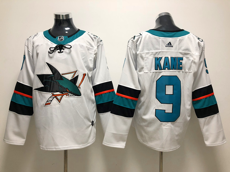 Sharks 9 Evander Kane White  Jersey