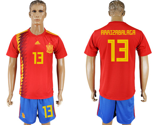 Spain 13 ARRIZABALAGA Home 2018 FIFA World Cup Soccer Jersey