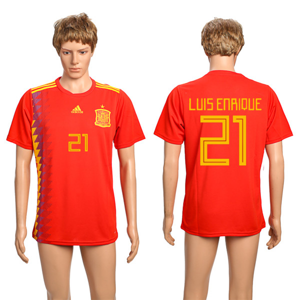 Spain 21 LUIS ENRIQUE Home 2018 FIFA World Cup Thailand Soccer Jersey