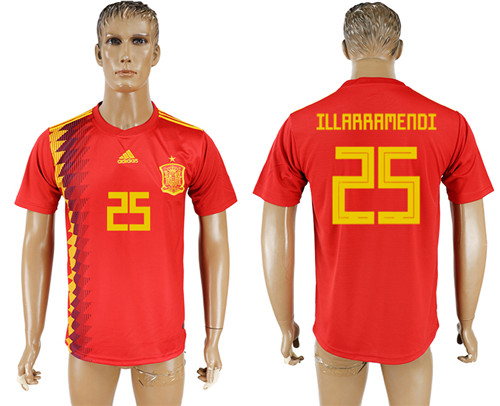 Spain 25 ILLARRAMENDI Home 2018 FIFA World Cup Thailand Soccer Jersey