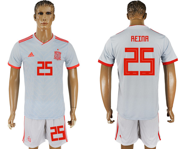 Spain 25 REINA Away 2018 FIFA World Cup Soccer Jersey