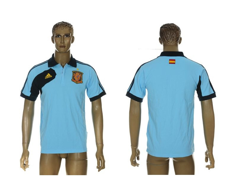 Spain Blue  Soccer Polo Shirt