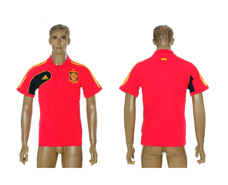 Spain Red  Soccer Polo Shirt